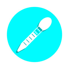 Thermometer badge icon. Simple glyph, flat vector of web icons for ui and ux, website or mobile application