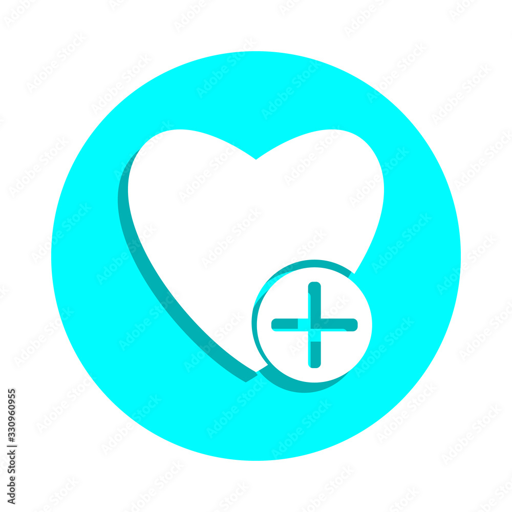 Poster add heart badge icon. simple glyph, flat vector of web icons for ui and ux, website or mobile applic