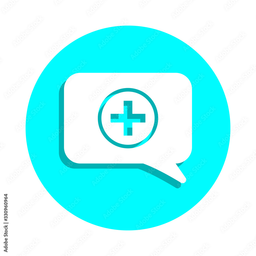 Poster consent in a communication bubble badge icon. simple glyph, flat vector of web icons for ui and ux, 