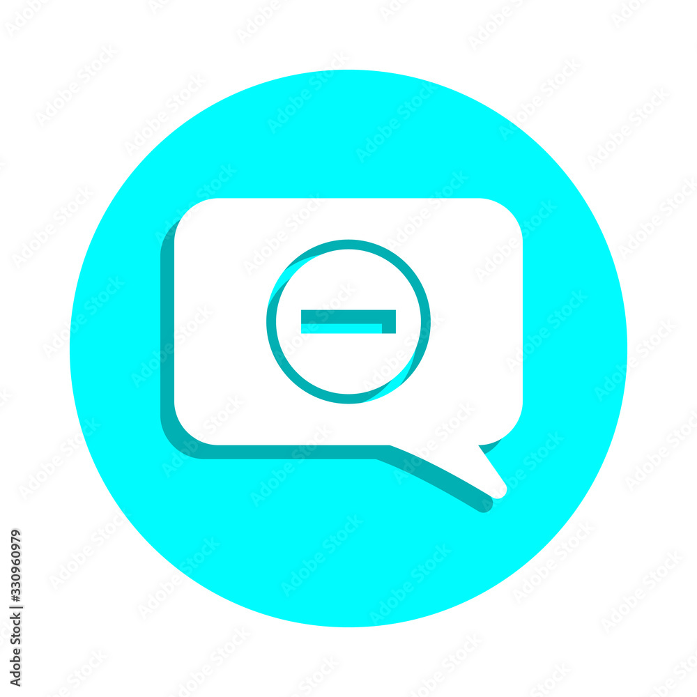 Poster denial in a communication bubble badge icon. simple glyph, flat vector of web icons for ui and ux, w