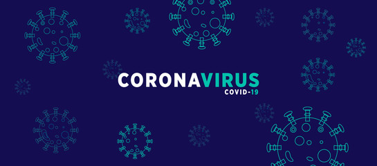 Corona Virus banner illustration - Microbiology And Virology vector  Concept -