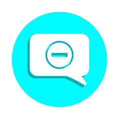 Denial in a communication bubble badge icon. Simple glyph, flat vector of web icons for ui and ux, website or mobile application