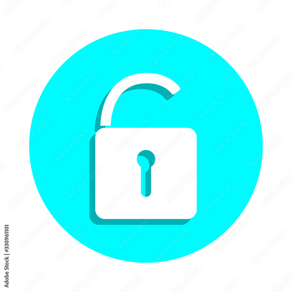 Poster open lock badge icon. simple glyph, flat vector of web icons for ui and ux, website or mobile applic