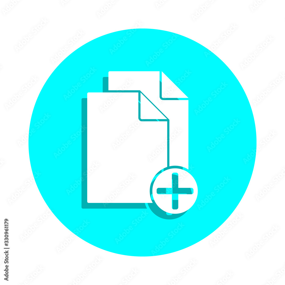 Poster sign for adding sheets badge icon. simple glyph, flat vector of web icons for ui and ux, website or 
