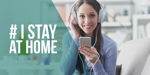 I stay at home social media awareness campaign for coronavirus prevention