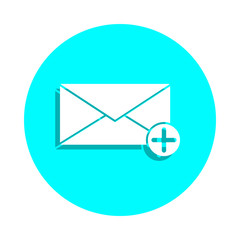 Add a message badge icon. Simple glyph, flat vector of web icons for ui and ux, website or mobile application