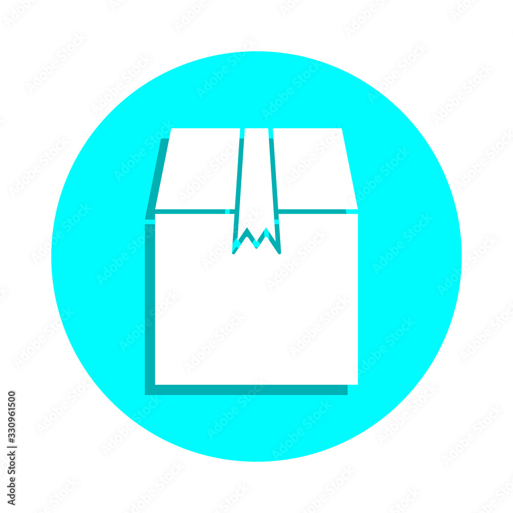 Poster box to send badge icon. simple glyph, flat vector of web icons for ui and ux, website or mobile appl