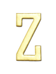 Letter Z from Gold solid alphabet on white, This has clipping path.