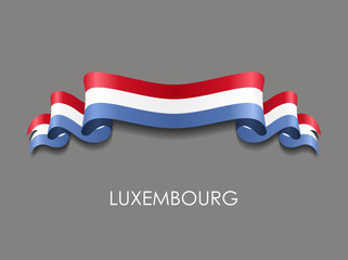 Luxembourg flag wavy ribbon background. Vector illustration.