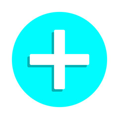 Plus sign badge icon. Simple glyph, flat vector of web icons for ui and ux, website or mobile application