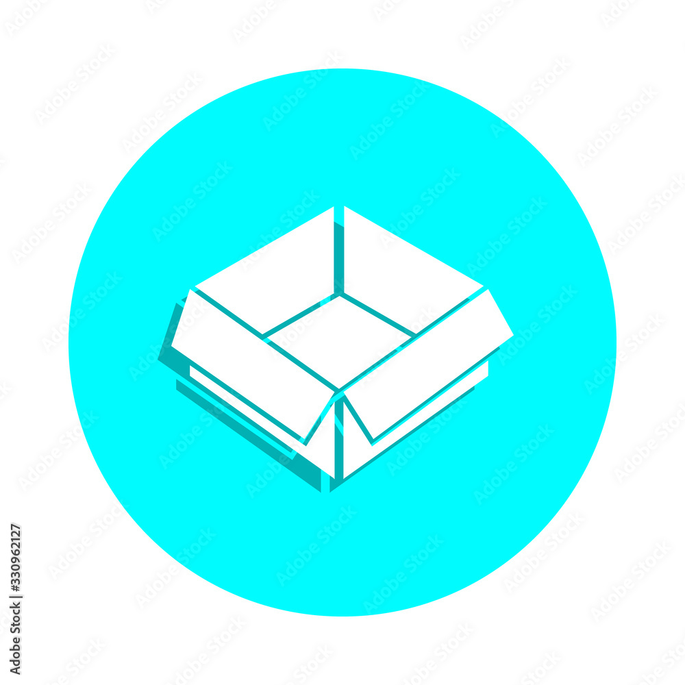 Poster open box badge icon. simple glyph, flat vector of web icons for ui and ux, website or mobile applica