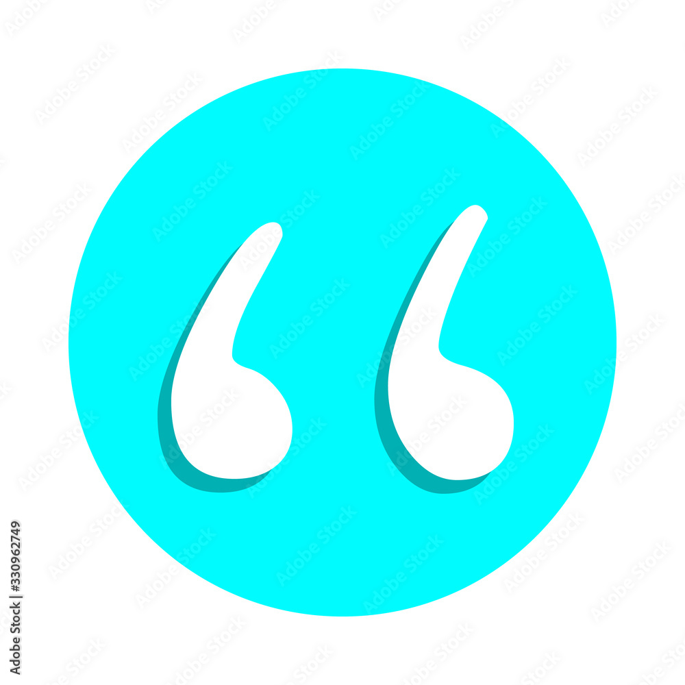 Poster quotation marks badge icon. simple glyph, flat vector of web icons for ui and ux, website or mobile 