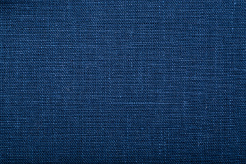 Texture of blue linen flax natural fabric