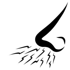 human breathing or sneezing, black nose contour