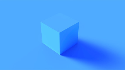 Blue Cube 3d illustration 3d render	