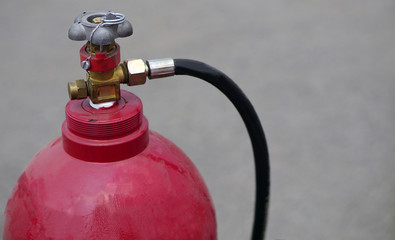 Closeup view of fire extinguisher    