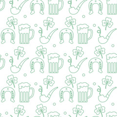 Vector Seamless pattern St. Patrick's Day Ireland
