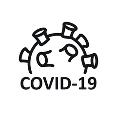 Coronavirus line icon. Covid-19 virus icon. Vector.