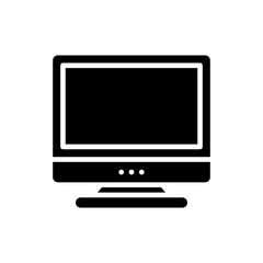 Monitor Vector Icon Glyph Style Illustration.