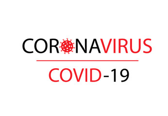 Covid-19 Coronavirus concept inscription typography design logo.
