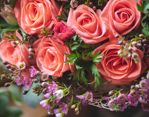 Beautiful cream flowers bouquet