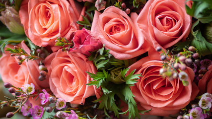 Beautiful cream flowers bouquet