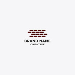 Brick and tile company logo design vector template.