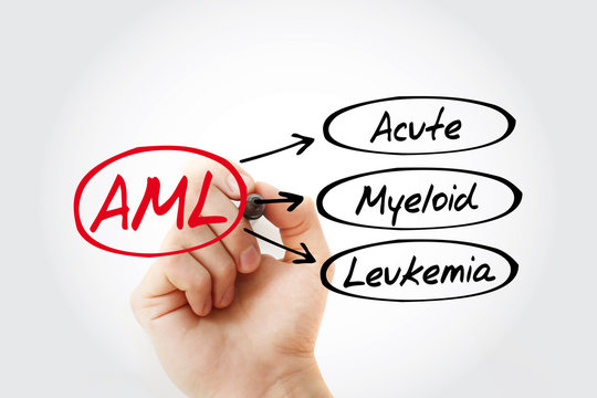 AML - Acute Myeloid Leukemia acronym, medical concept background