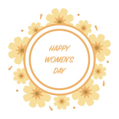 Frame with flowers in flat style.