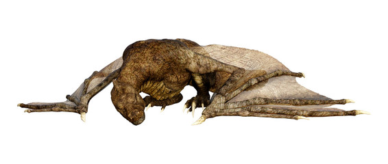 3D Rendering Fairy Tale Dragon on White