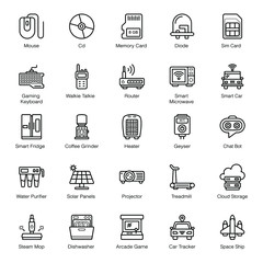 Technological Devices Line Icons