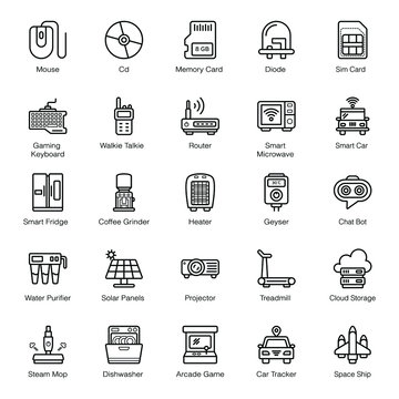 Technological Devices Line Icons