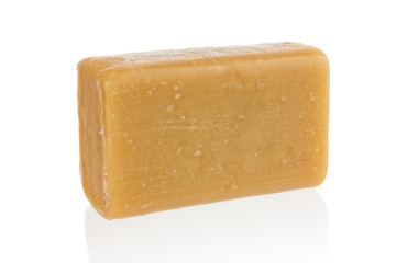 Soap bar close up isolated on white background