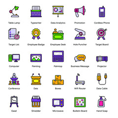Business and Workplace Flat Icons Pack 