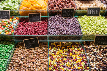 Istanbul bazaar dried seeds and sweet sweets