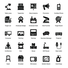Business and Workplace Solid Icons Pack 