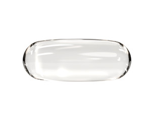 Clear Transparent Template of Medical CBD Oil, Omega 3 Fish Oil, Antioxidant, Vitamins or other Nutrition Gelatin Capsule Pill. 3D Render Isolated on White Background.