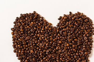 Coffee beans on a white background / Background