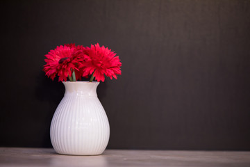 gerberas in  white vase