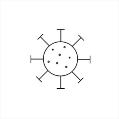 Coronavirus bacteria cell labeled , 2019-nKoV New coronavirus bacteria. No infections and stop coronavirus concepts. Dangerous coronavirus cell in China, Wuhan. Vector isolated icon