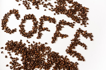 Coffee beans on a white background / Background