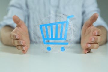 Add To Cart Internet Web Store Buy Online E-Commerce concept.