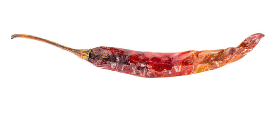 Dried chilli isolated on white background, Clipping path.