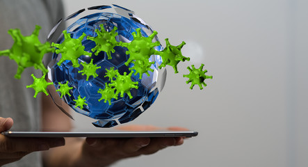 COVID-19 Business Finance Crisis Concept. Coronavirus Danger Pandemic. Global stress of world .