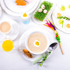 Easter in Polish: sour flour soup for Easter breakfast (Żurek)
