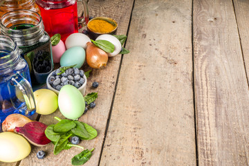 Easter eggs painted with natural dye