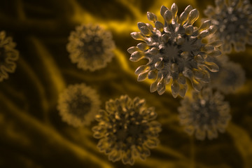 corona virus, covid 19 danger and 3d illustration