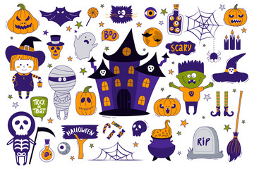 Halloween objects collection.