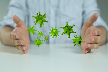 mikro digital epidemic corona virus nCoV , Novel Coronavirus 19-NCP. nCoV denoted is...