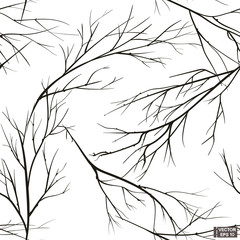 Black and white branch tree seamless patterns.